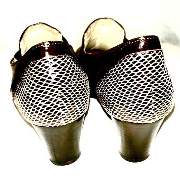 Walking Cradles Shoe Booties Low Heel Animal Skin Leather Size 8.5 Brown Narrow - Picture 3 of 10